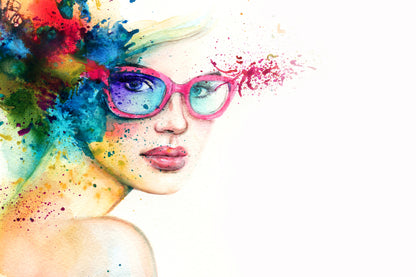 Woman with Sunglasses Abstract Watercolor Painting Print 100% Australian Made