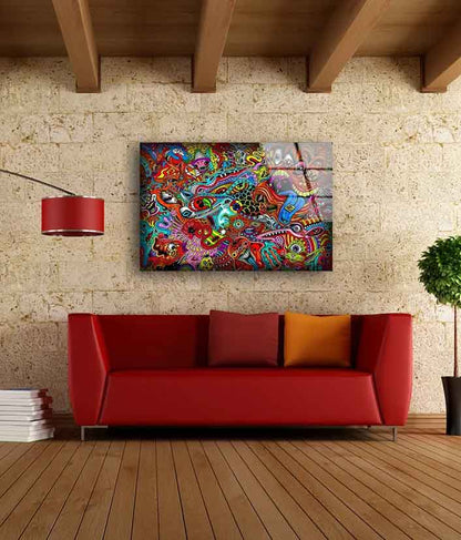 Colorful Abstract Design Acrylic Glass Print Tempered Glass Wall Art 100% Made in Australia Ready to Hang