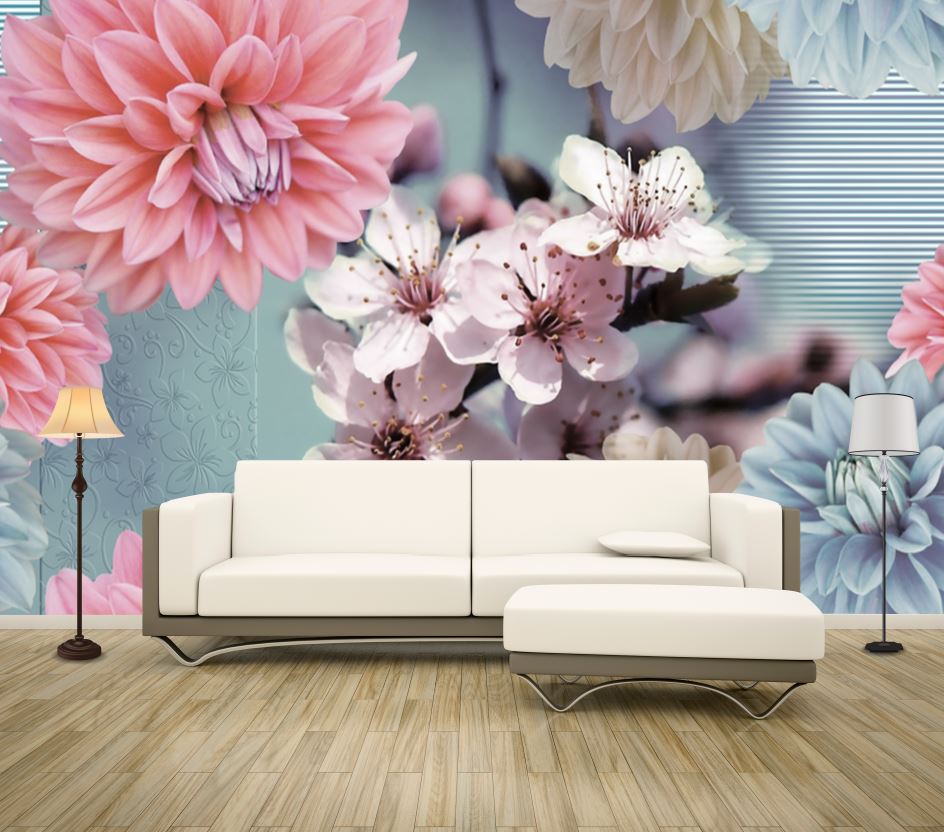 Wallpaper Murals Peel and Stick Removable Floral Design High Quality