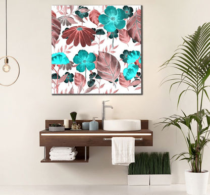 Square Canvas Colourful Floral Art High Quality Print 100% Australian Made