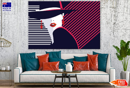 Fashion Woman with Hat Illustration Print 100% Australian Made