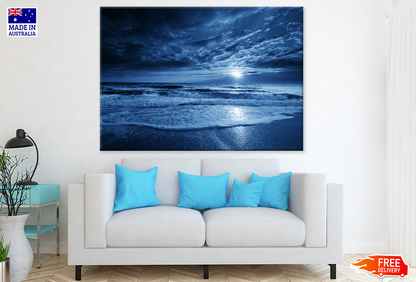 Blue Sea & Sunset Sky View Photograph Print 100% Australian Made