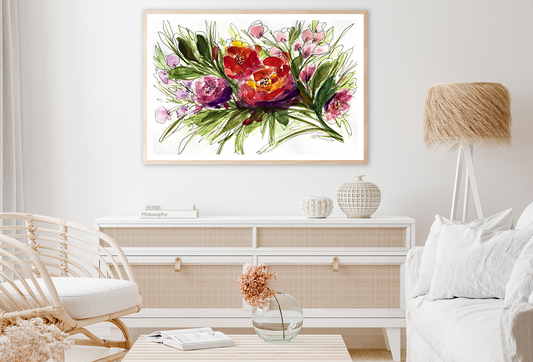 Colorful Flowers & Leaves View Photograph Home Decor Premium Quality Poster Print Choose Your Sizes