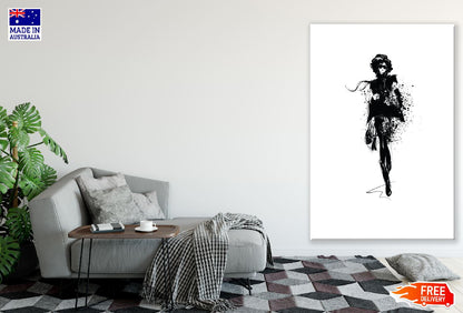 Fashion Girl Sketch Vector B&W Art Print 100% Australian Made