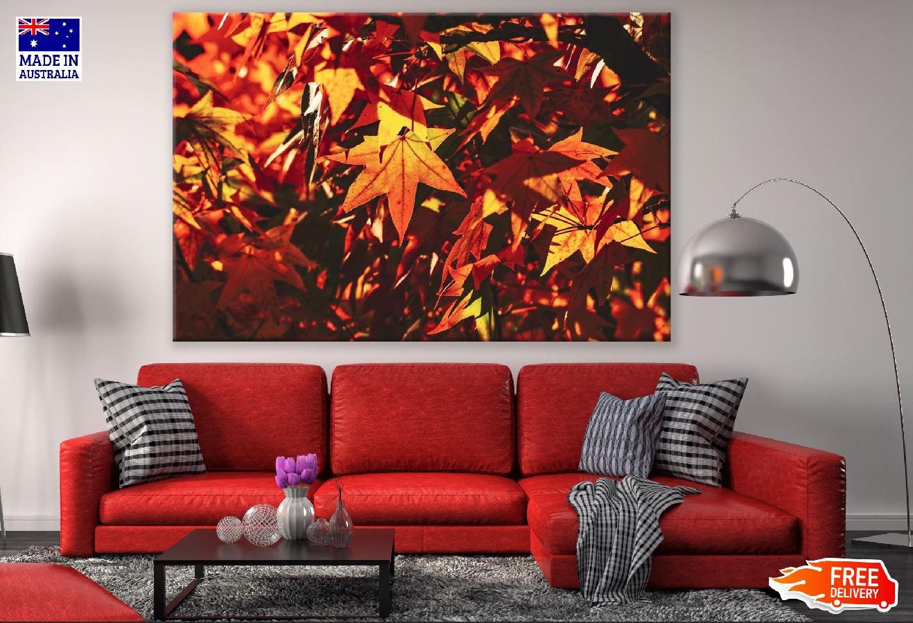 Orange Maple Tree Leaves Photograph Print 100% Australian Made