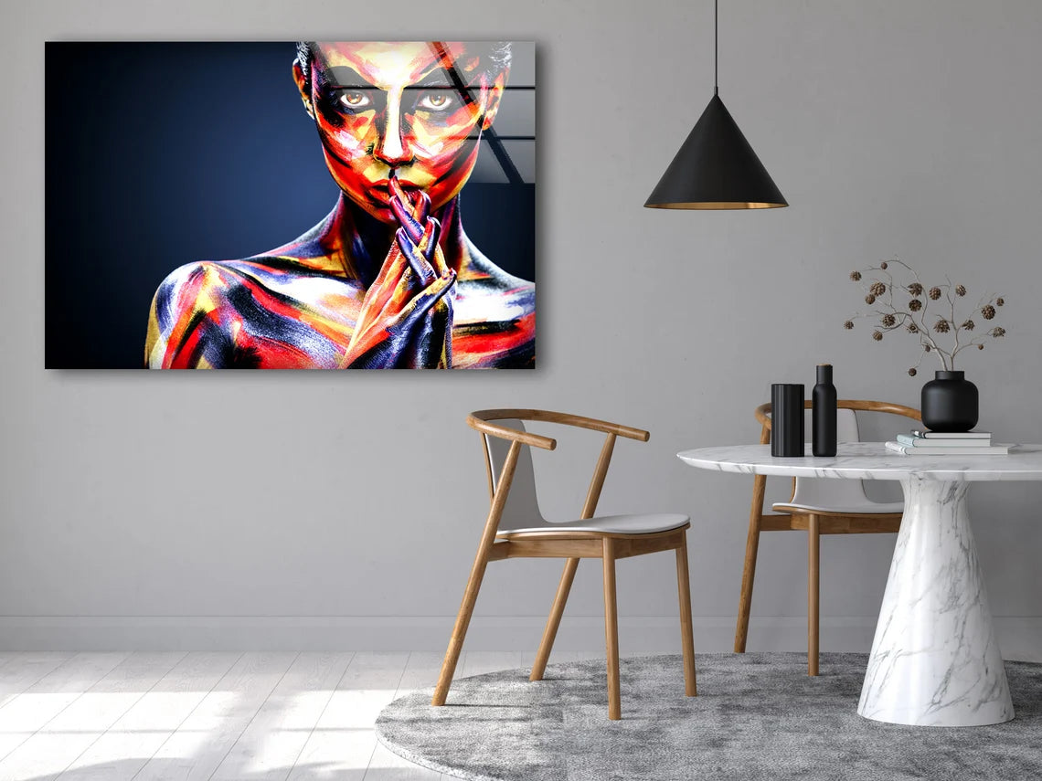 Girl with Body Makeup Photograph Acrylic Glass Print Tempered Glass Wall Art 100% Made in Australia Ready to Hang