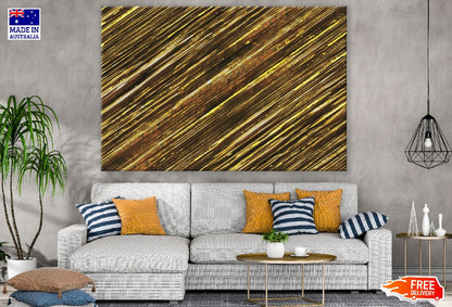 Yellow & Brown Lines Abstract Design Print 100% Australian Made