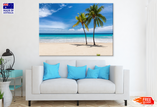 Palm Trees & Sea Shore Sky View Photograph Print 100% Australian Made