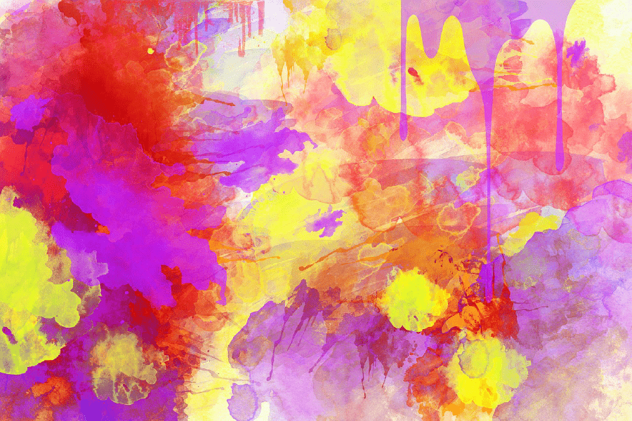 Yellow Purple & Red Abstract Design Print 100% Australian Made