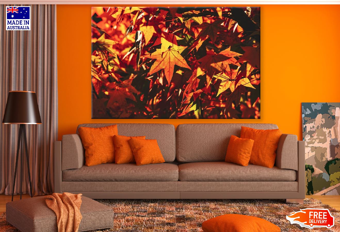 Orange Maple Tree Leaves Photograph Print 100% Australian Made