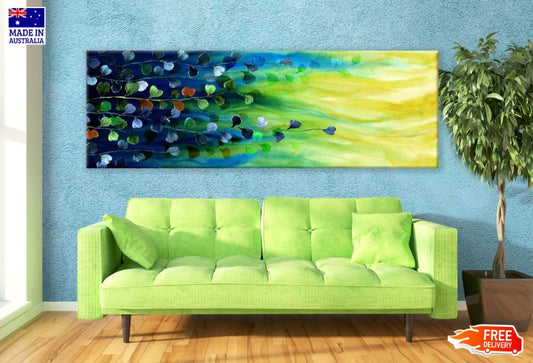 Panoramic Canvas Colorful Abstract Watercolor Painting High Quality 100% Australian Made Wall Canvas Print Ready to Hang