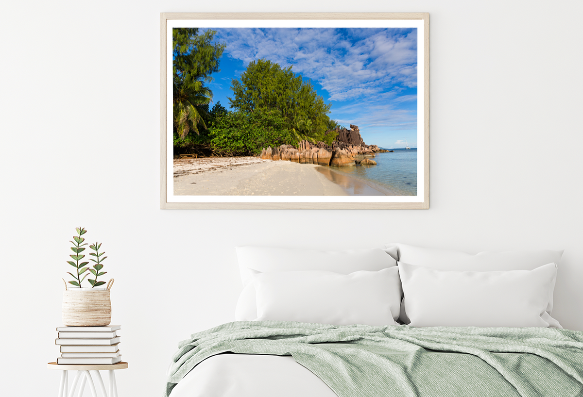 Rocks On Sea & Tree Sky View Photograph Home Decor Premium Quality Poster Print Choose Your Sizes