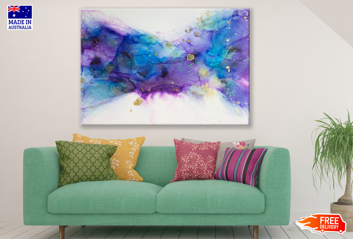 Abstract Blue Purple Painting Print 100% Australian Made