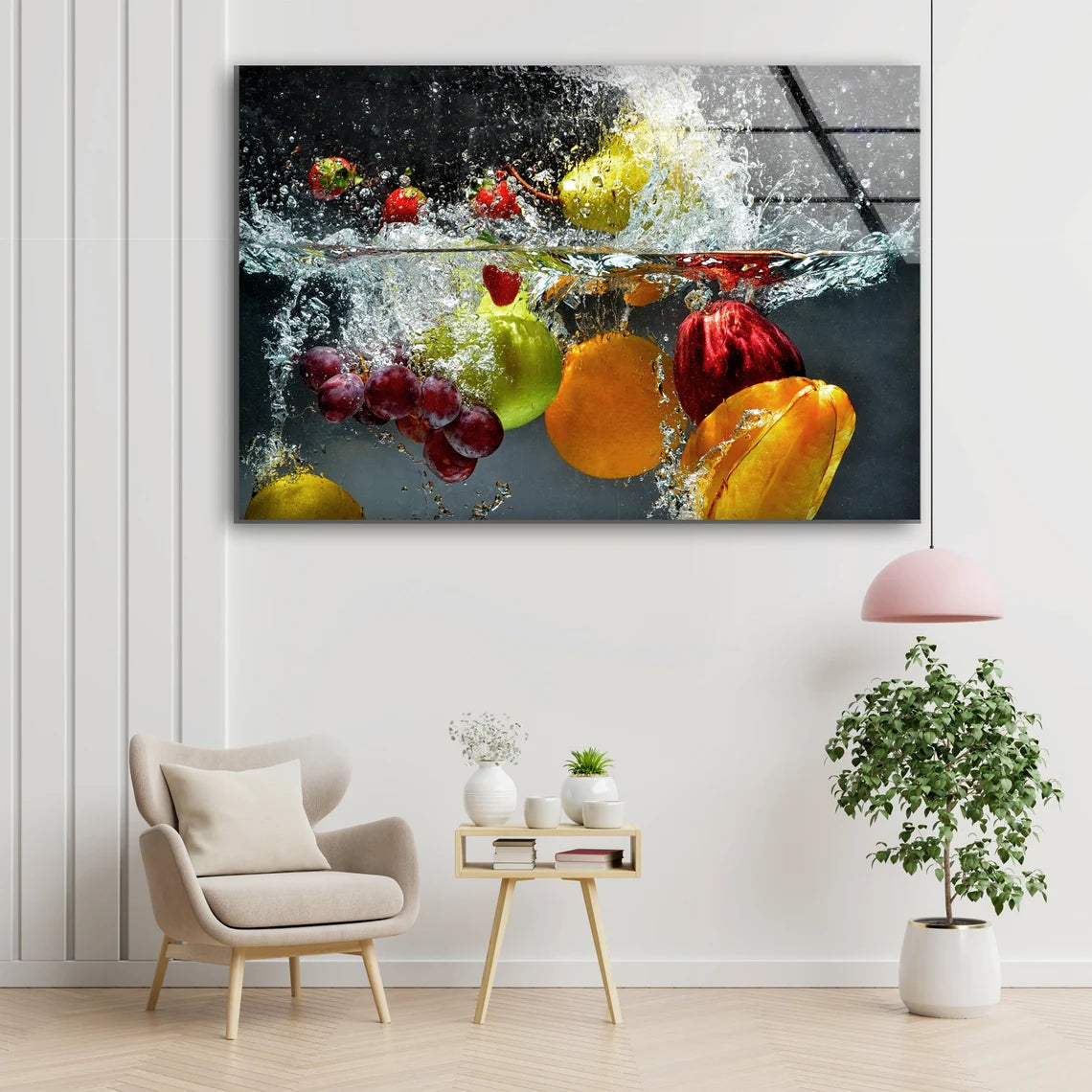 Fruits in Water Photograph Acrylic Glass Print Tempered Glass Wall Art 100% Made in Australia Ready to Hang