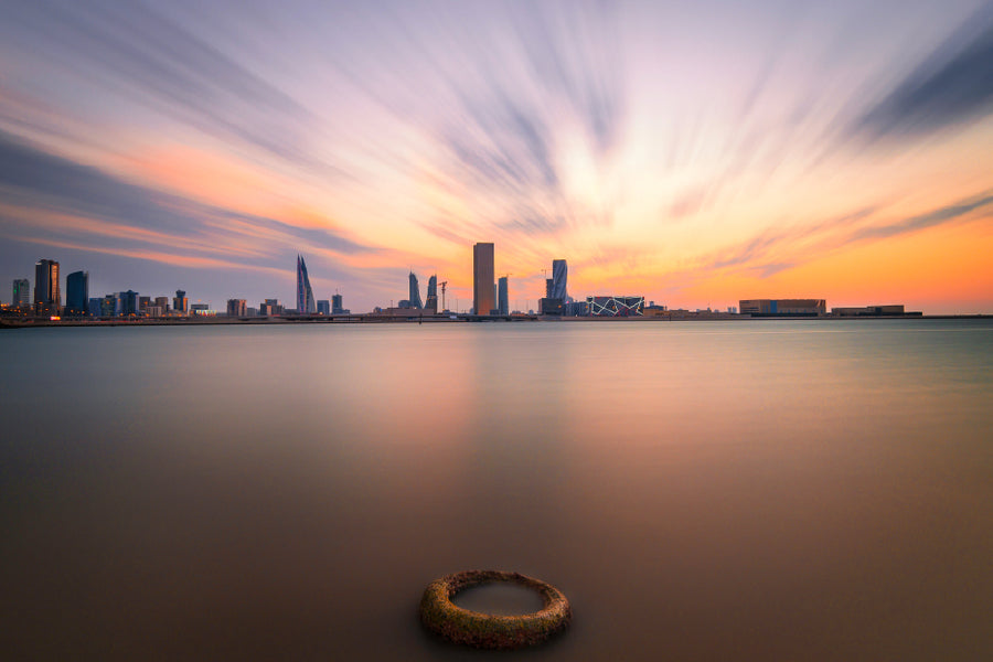 Seascape View Manama City Photograph Bahrain Print 100% Australian Made