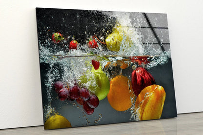 Fruits in Water Photograph Acrylic Glass Print Tempered Glass Wall Art 100% Made in Australia Ready to Hang