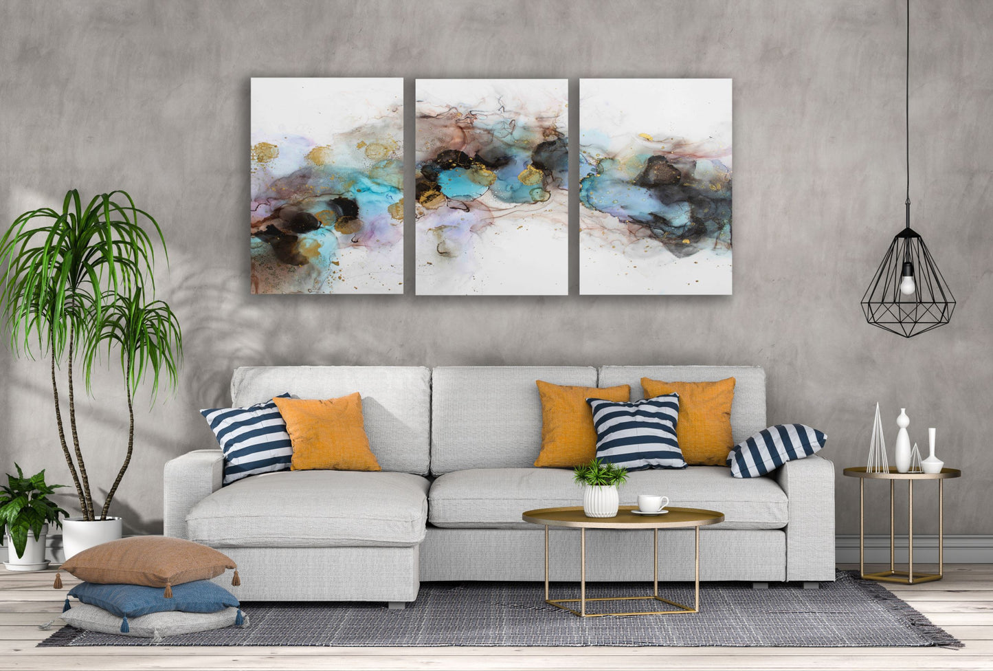 3 Set of Colorful Abstract Design High Quality Print 100% Australian Made Wall Canvas Ready to Hang