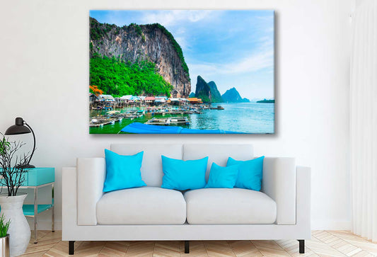 Bella Home Koh Panyee Fisherman Village View Print Canvas Ready to hang