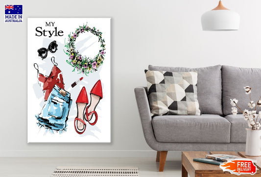 Fashion Set with Shoes Clothes Illustration Print 100% Australian Made