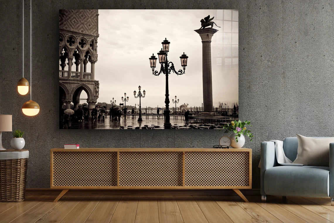 Old City near Seaside Print Tempered Glass Wall Art 100% Made in Australia Ready to Hang