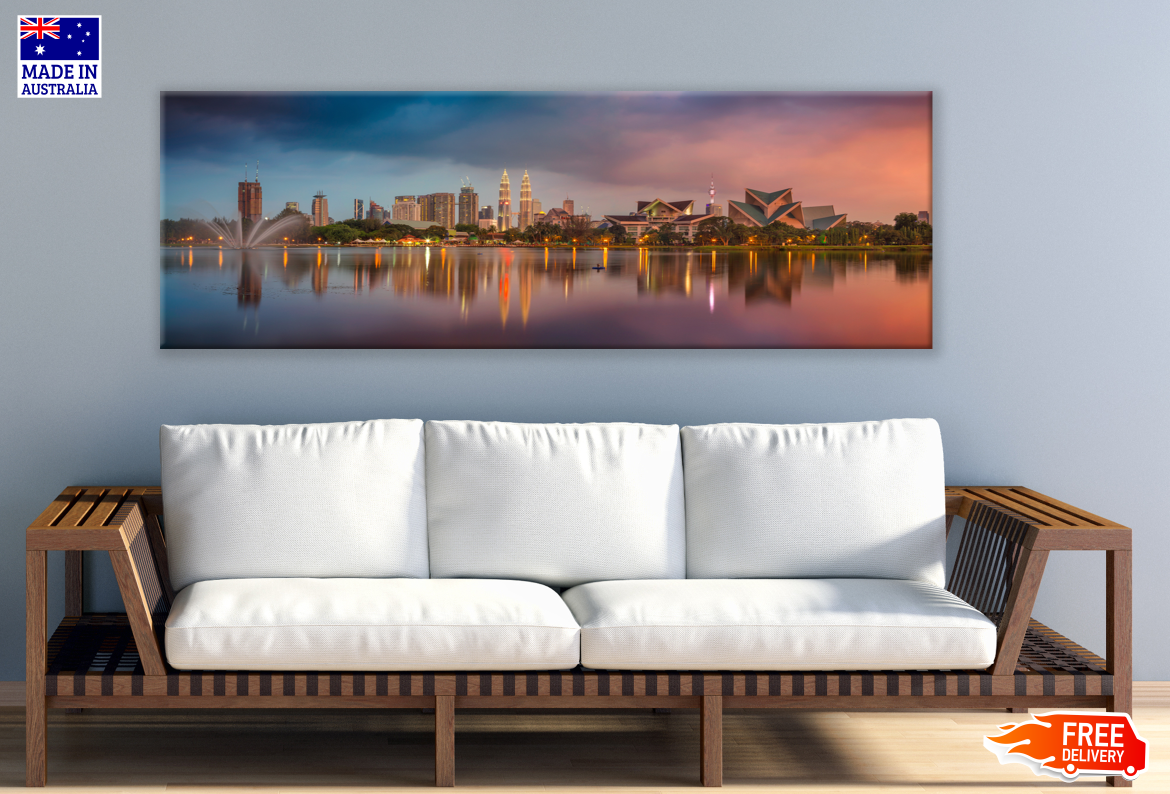 Panoramic Canvas Malaysia City View High Quality 100% Australian made wall Canvas Print ready to hang