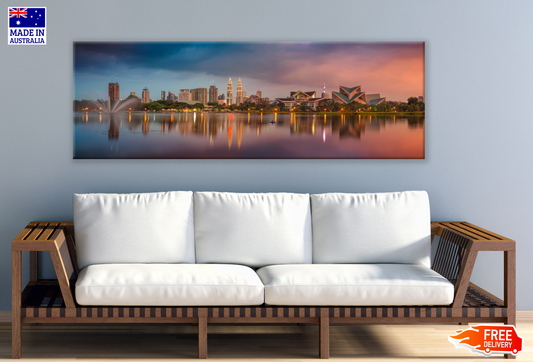 Panoramic Canvas Malaysia City View High Quality 100% Australian made wall Canvas Print ready to hang