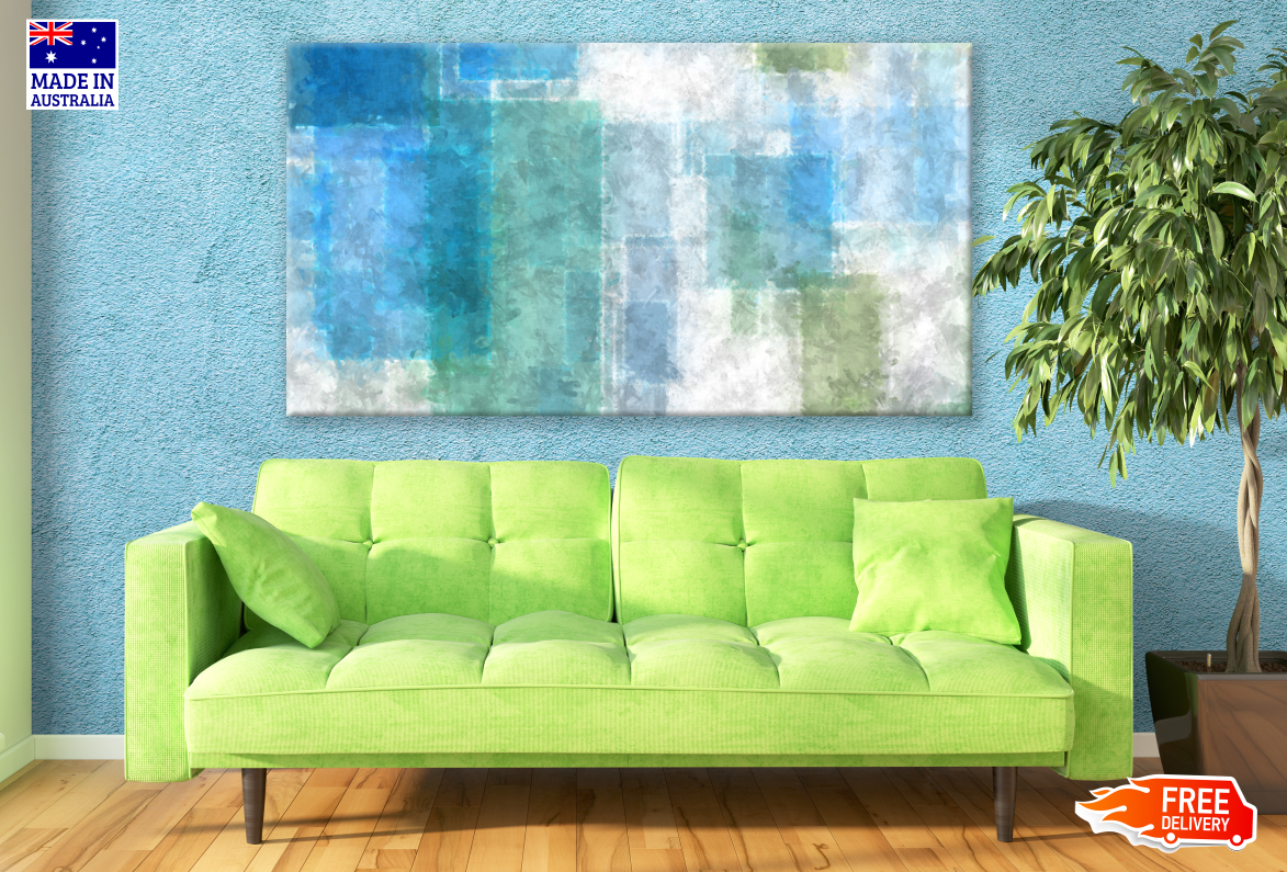 Texture Blue White Green Pattern Art Design Print 100% Australian Made