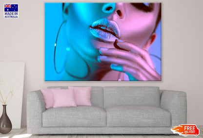 Fashion Makeup Girl with Silver Lips Photograph Print 100% Australian Made