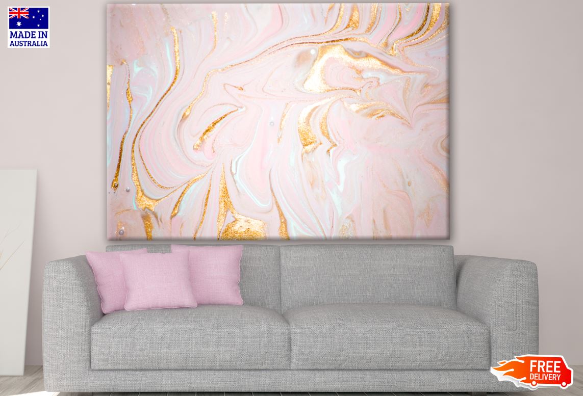 Gold & Pink Granite Abstract Design Print 100% Australian Made