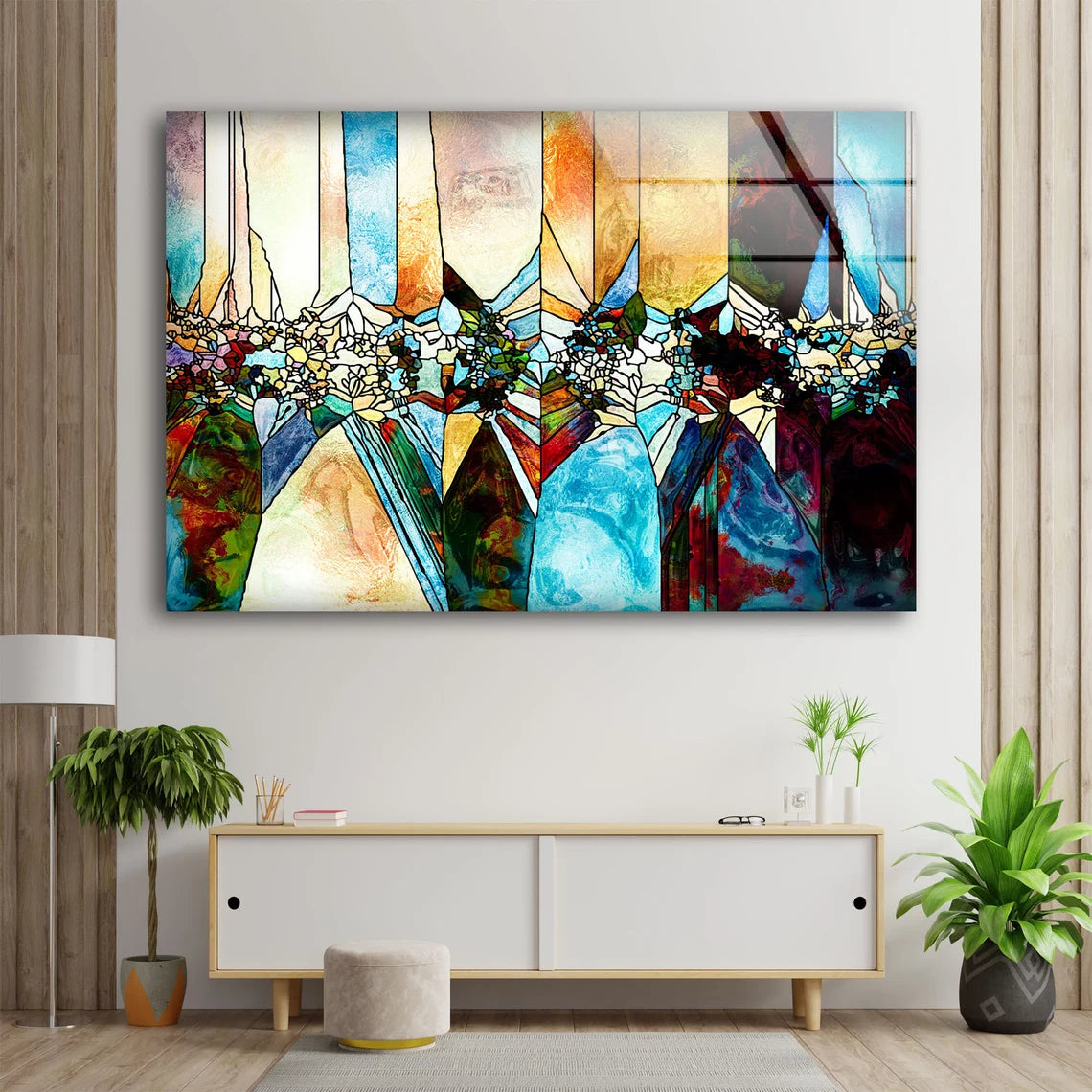 Colorful Abstract Mosaic Glass Design Acrylic Glass Print Tempered Glass Wall Art 100% Made in Australia Ready to Hang