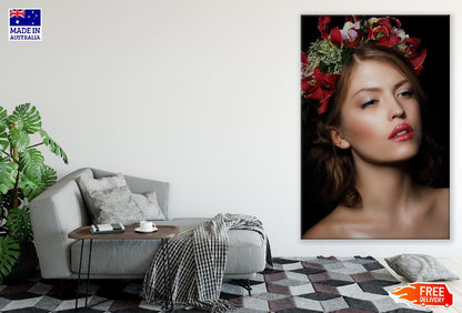 Makeup Girl with Headdress Closeup Photograph Print 100% Australian Made