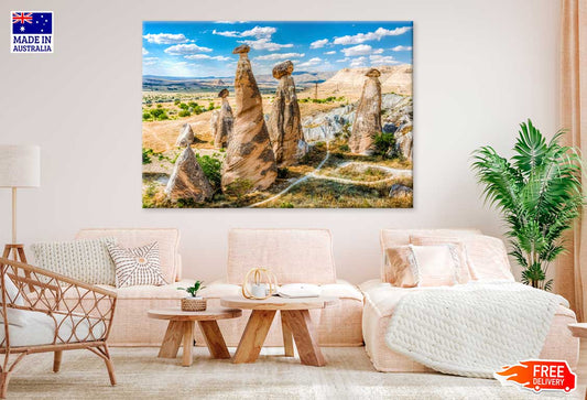 Rocks Kapadokya & Landscape View Photograph Print 100% Australian Made