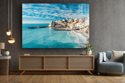 City Seascape Aerial Print Tempered Glass Wall Art 100% Made in Australia Ready to Hang