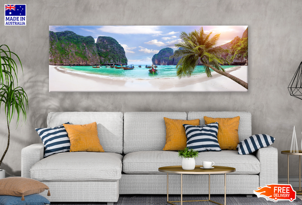 Panoramic Canvas Maya Bay in Thailand High Quality 100% Australian made wall Canvas Print ready to hang