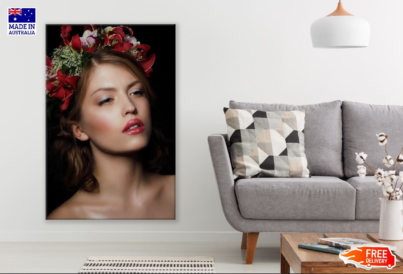 Makeup Girl with Headdress Closeup Photograph Print 100% Australian Made