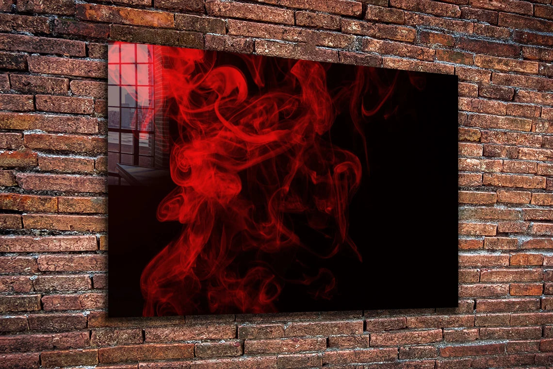 Red Cloud Abstract Print Tempered Glass Wall Art 100% Made in Australia Ready to Hang