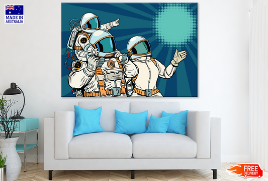 Astronaut Family Illustration Print 100% Australian Made
