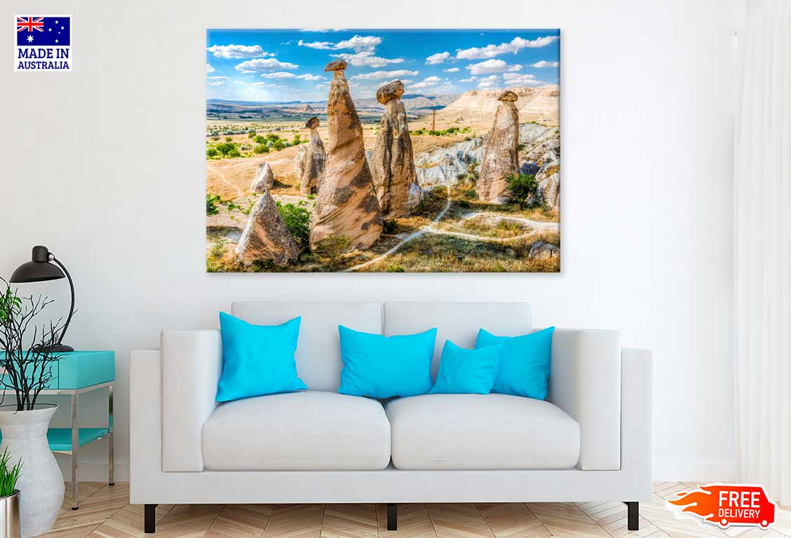 Rocks Kapadokya & Landscape View Photograph Print 100% Australian Made