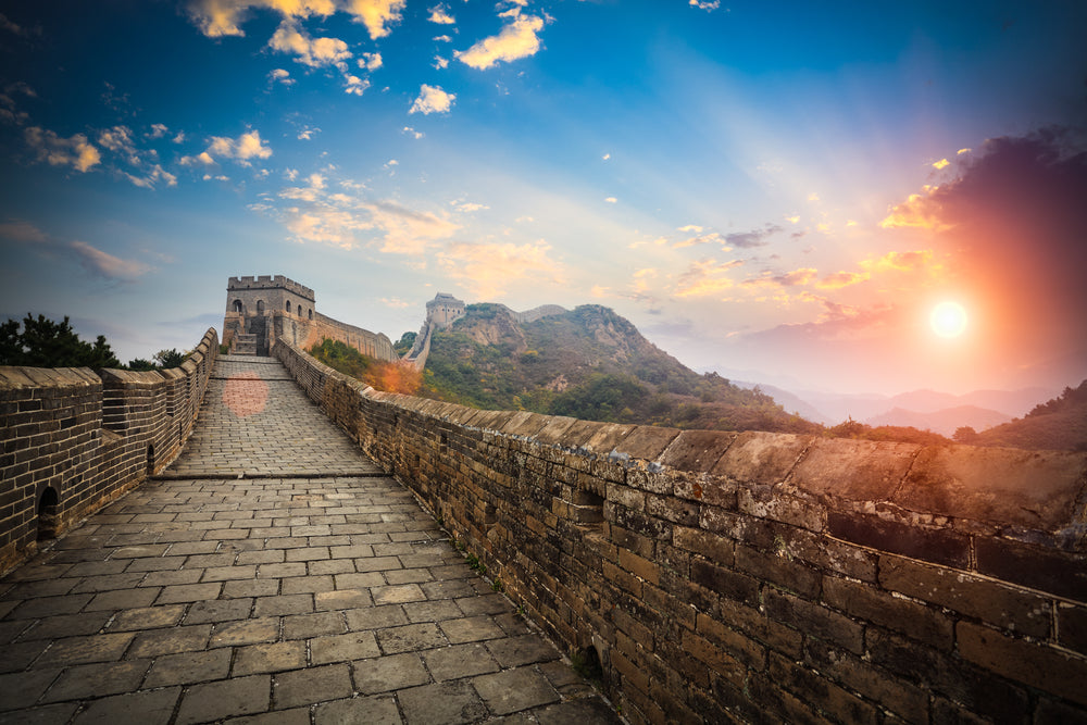 Wallpaper Murals Peel and Stick Removable Sunset View from Great Wall China High Quality