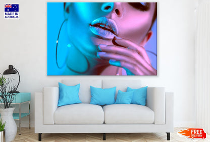 Fashion Makeup Girl with Silver Lips Photograph Print 100% Australian Made