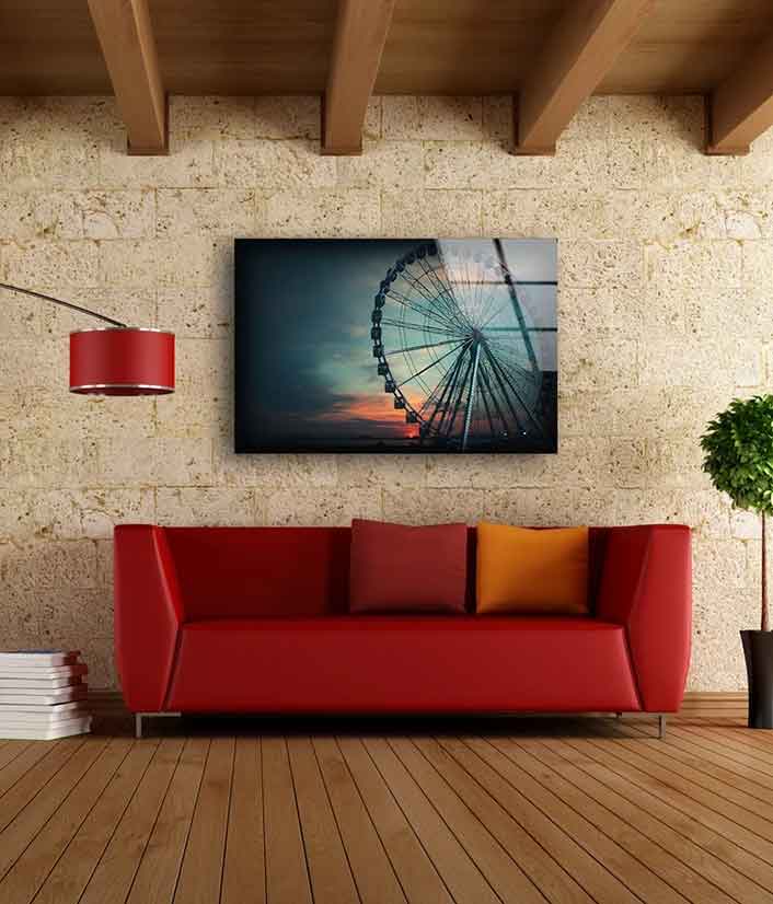 Ferris Wheel Sunset Photograph Acrylic Glass Print Tempered Glass Wall Art 100% Made in Australia Ready to Hang