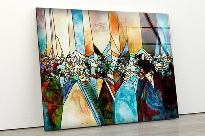 Colorful Abstract Mosaic Glass Design Acrylic Glass Print Tempered Glass Wall Art 100% Made in Australia Ready to Hang