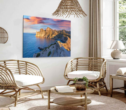 Bella Home Summer Sunrise on the Sea Aerial Print Canvas Ready to hang