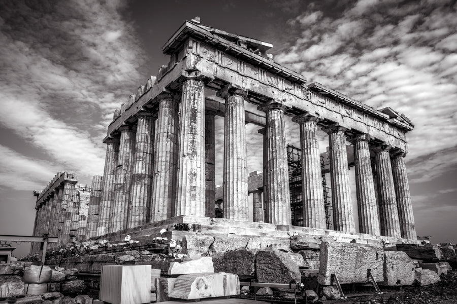 Ancient Greek Parthenon B&W View Home Decor Premium Quality Poster Print Choose Your Sizes