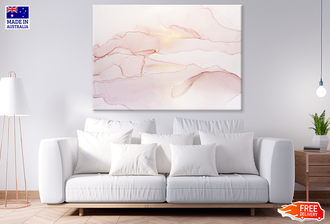 Pink White & Gold Abstract Design Print 100% Australian Made