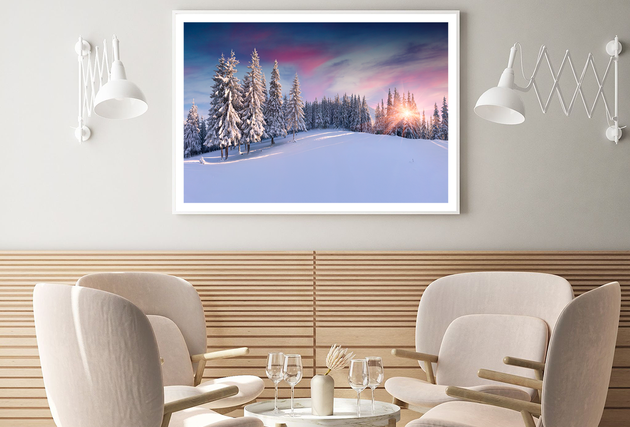 Snow Coverd Aeria & Trees View Home Decor Premium Quality Poster Print Choose Your Sizes