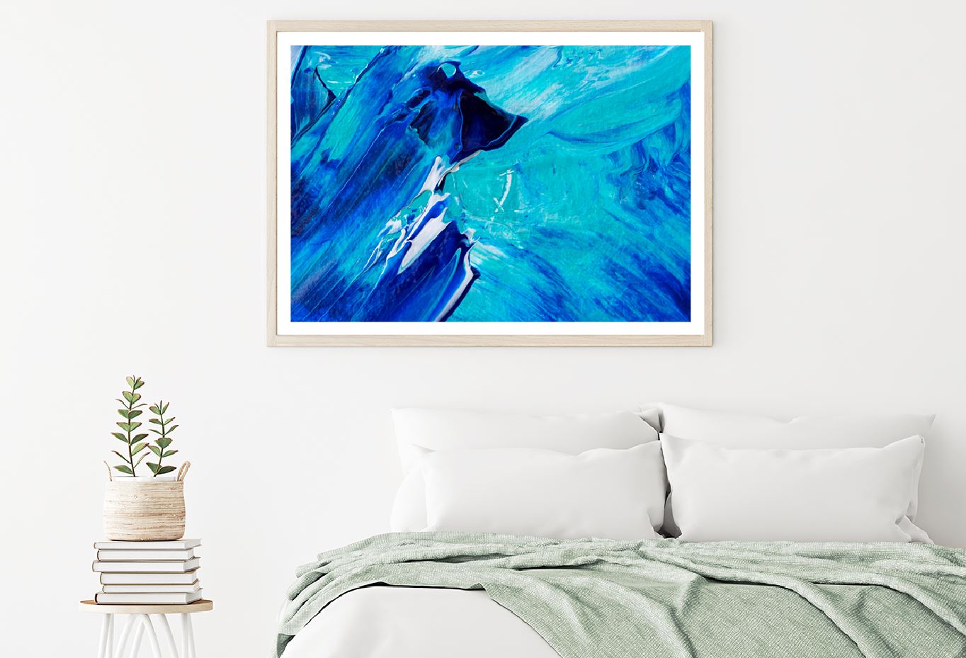 Blue & Dark Blue Abstract Paint Design Home Decor Premium Quality Poster Print Choose Your Sizes