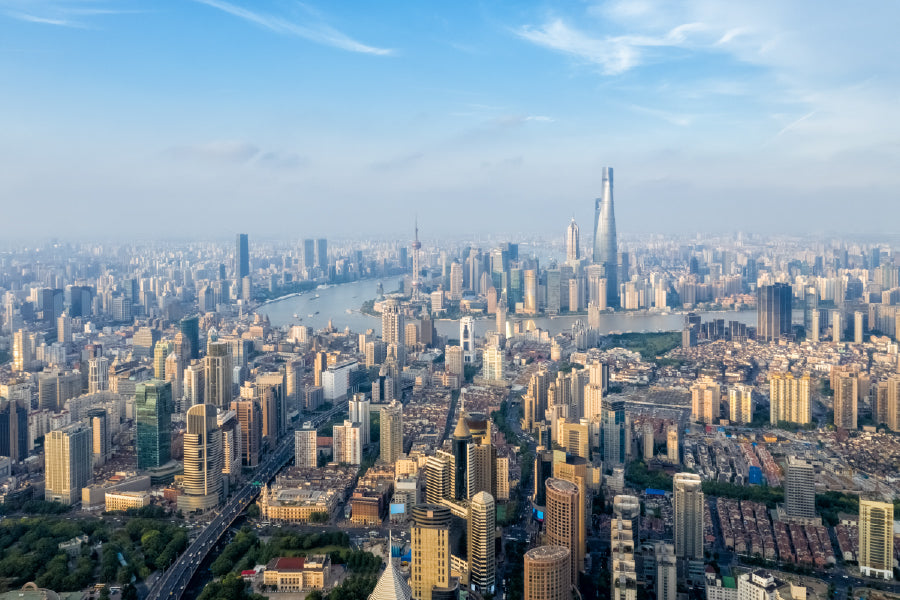 Shanghai Cityscape Dusk Aerial View Home Decor Premium Quality Poster Print Choose Your Sizes