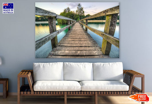 Wooden Bridge Near Mountains Photograph Print 100% Australian Made