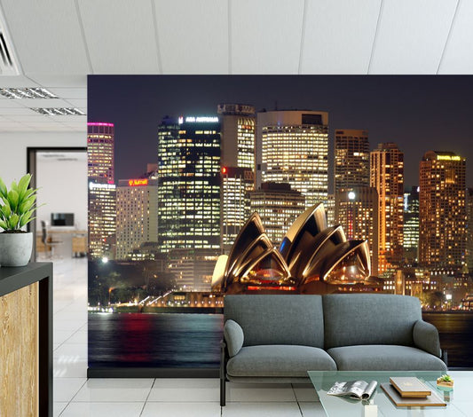 Wallpaper Murals Peel and Stick Removable Opera House & City View Photograph High Quality